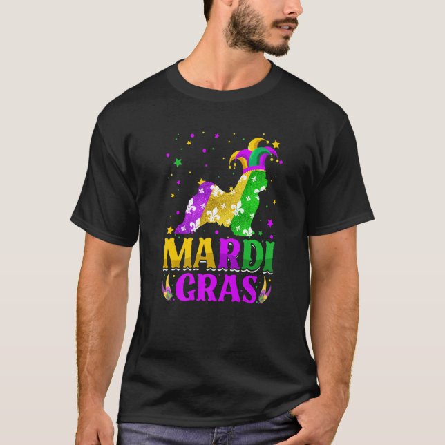 Camiseta Mardi Gras Maltês Cachorro Lover Carnaval Jester P (Frente)