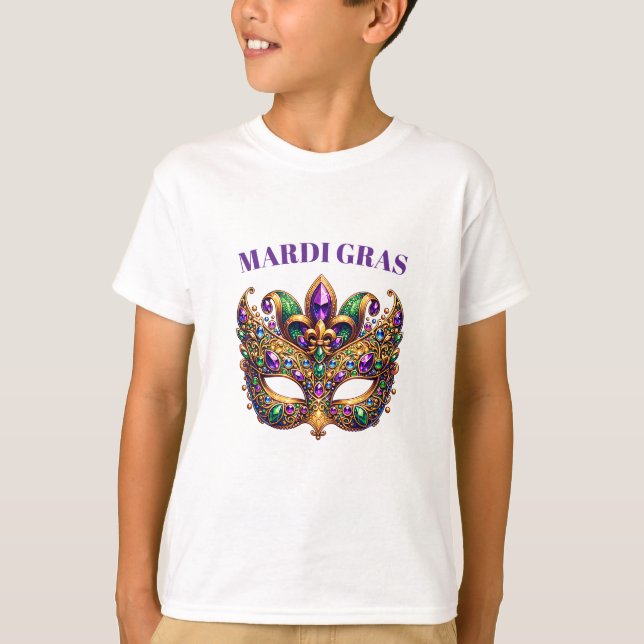 Camiseta Mardi Gras Mask  (Frente)