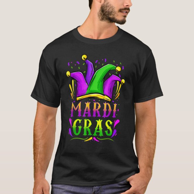 Camiseta Mardi Gras Mask Carnaval de Nova Orleans Mardi Gra (Frente)