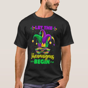 Camiseta Mardi Gras Mask Costume Que Os Shenanigans Comecem