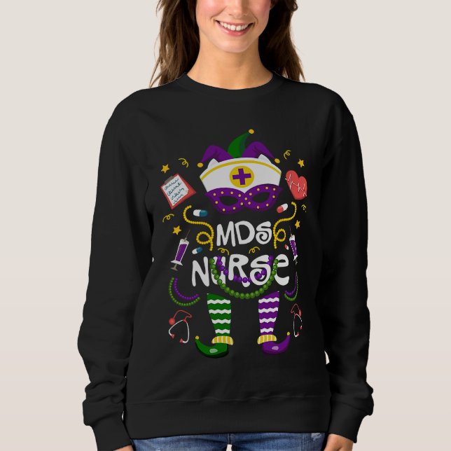 Camiseta Mardi Gras MDS Nurse Women Costume Mardi Gras Nurs (Frente)