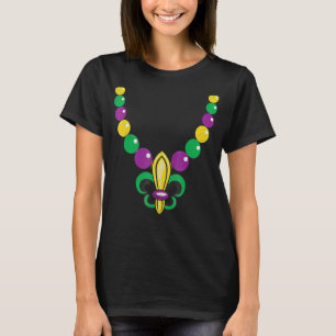 Camiseta Mardi Gras Miçangas Fleur De Lis Homens Mulheres