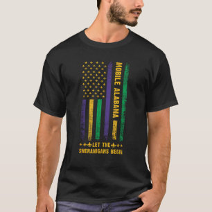 Camiseta Mardi Gras Mobile Alabama Fleur De Lis American Fl
