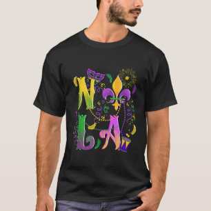Camiseta Mardi Gras NOLA Nova Orleans Mardi Gras Engraçado