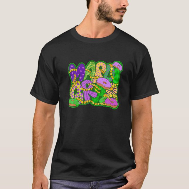 Camiseta Mardi Gras Paczki Rosquinha Miçanga Carnival Party (Frente)