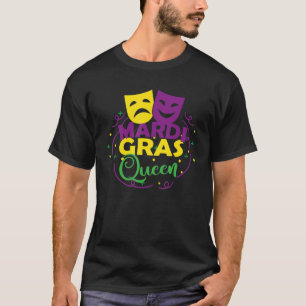 Camiseta Mardi Gras Pajamas Mardi Gras Queen Crown Mulheres