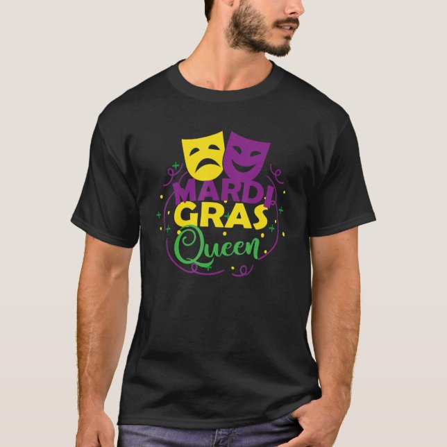 Camiseta Mardi Gras Pajamas Mardi Gras Queen Crown Mulheres (Frente)