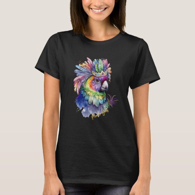 Camiseta Mardi Gras Parrot Paradise Bird Fantasy 1 (Frente)