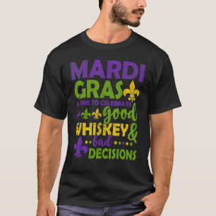 Camiseta Mardi Gras Party Mask Costume Carnival Whiskey