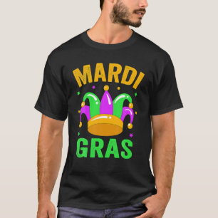 Camiseta Mardi Gras Púrpura Para Mulheres Mardi Gras Másc