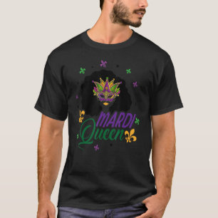 Camiseta Mardi Gras Queen Afro Crown Mascarada Costum