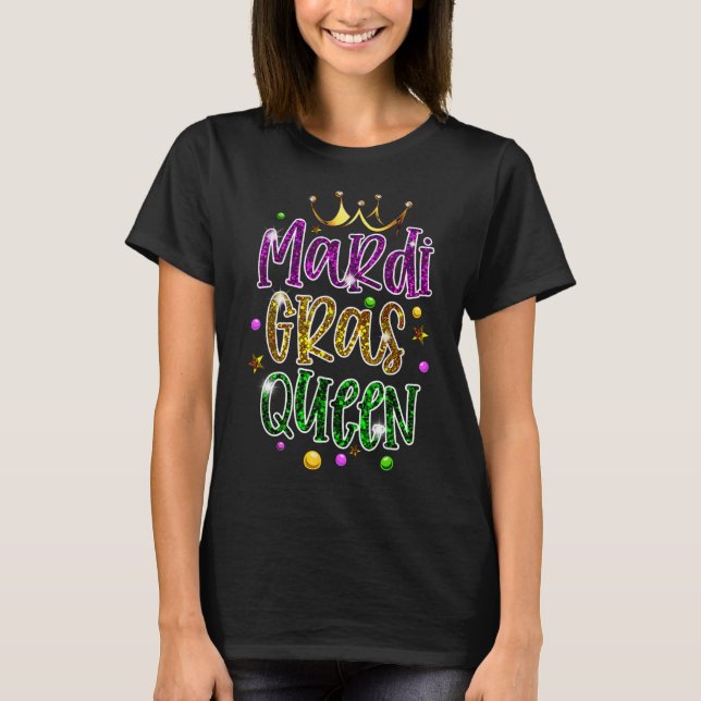 Camiseta Mardi Gras Queen Parade Figurume Mulheres Presente (Frente)