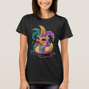 Camiseta Mardi Gras Rubber Duck Festa de Costume Máscara Mã