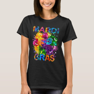 Camiseta Mardi Gras Shirt Mask Watercolor Women Boys Gi