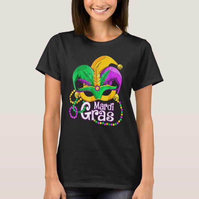 Camiseta Mardi Gras Shirt Women Men Flamingo Carnival Costu (Frente)