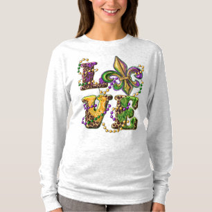 Camiseta Mardi Gras - Sinal de Amor com Fleur de Lis