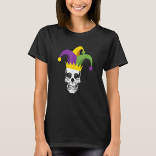 Camiseta Mardi Gras Skull Jester Hat Parade Costume
