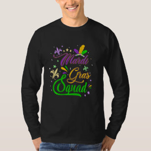 Camiseta Mardi Gras Squad Fleur De Lys Mask Funny Mardi Gra