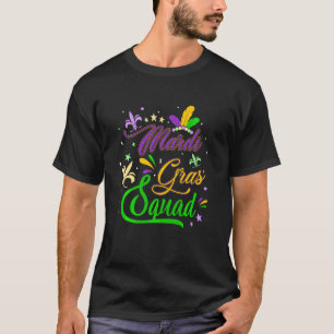 Camiseta Mardi Gras Squad Fleur De Lys Mask Funny Mardi Gra