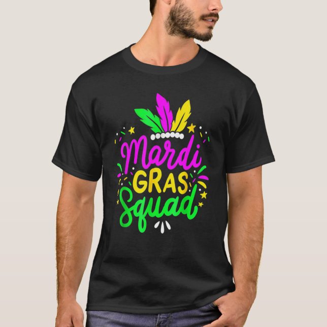 Camiseta Mardi Gras Squad Funny Festival Parade Party Costu (Frente)