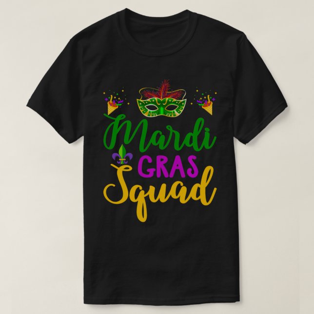 Camiseta Mardi Gras Squad Funny Mardi Gras Parade Gift para (Frente do Design)