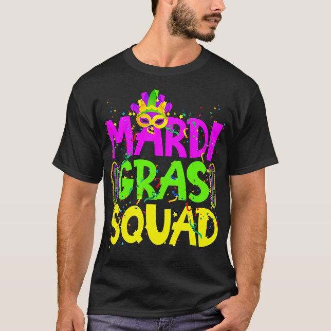 Camiseta Mardi Gras Squad Party - Figurino de roupas - Mard (Frente)