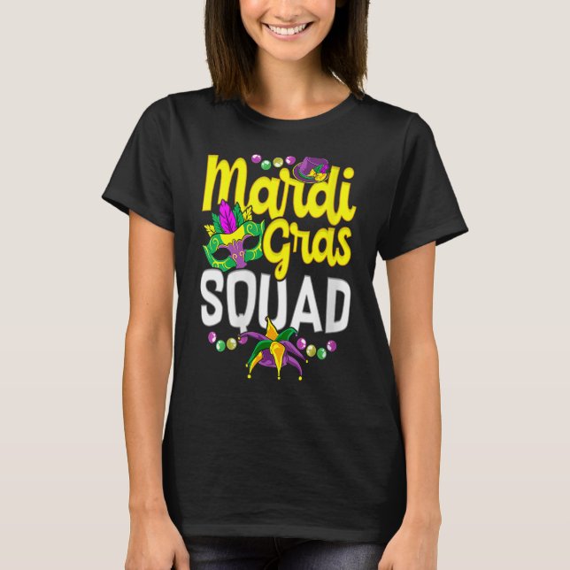 Camiseta Mardi Gras Squad Shirt 2023 Fat Terça Diversão (Frente)