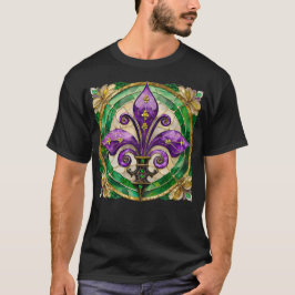 Camiseta Mardi Gras StainGlass Fleur de lis