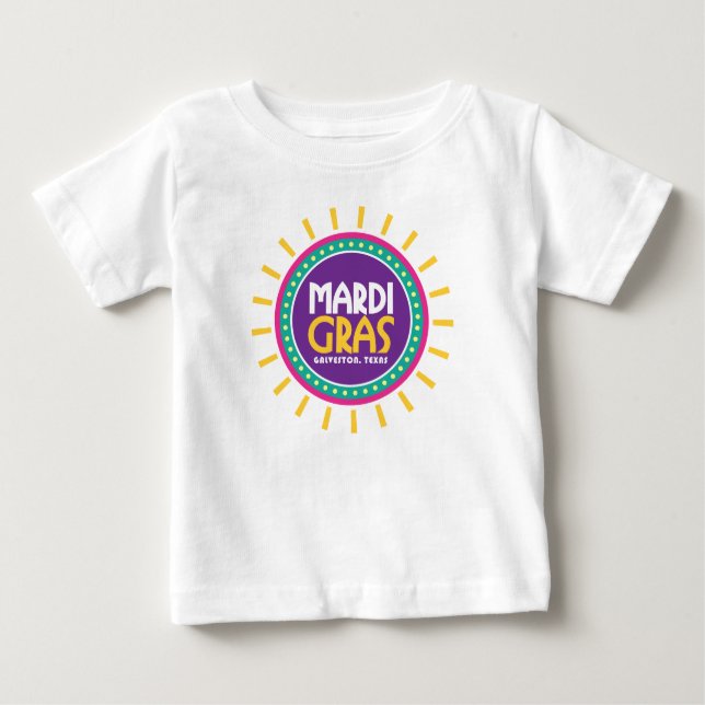 Camiseta Mardi Gras Sun, Galveston, Texas (Frente)