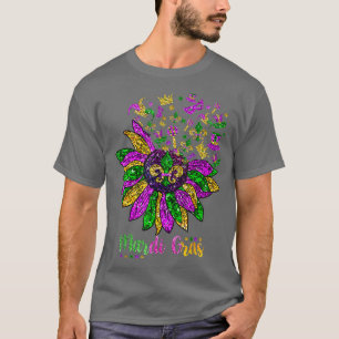 Camiseta Mardi Gras Sunflower, Figurino de Carnaval Silhoue