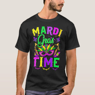 Camiseta Mardi Gras Time Feathering Krewes Máscara Mardi Gr