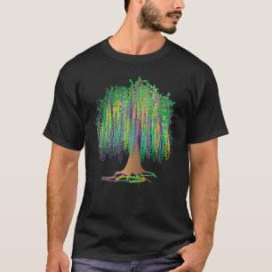 Camiseta Mardi Gras Tree Miçanga New Orleans 2022 Watercolo
