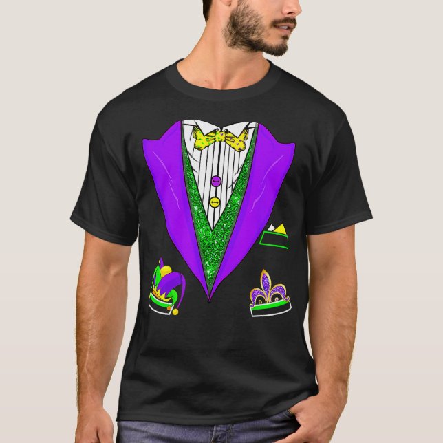 Camiseta Mardi Gras Tuxedo Vest Party Carnival (Frente)