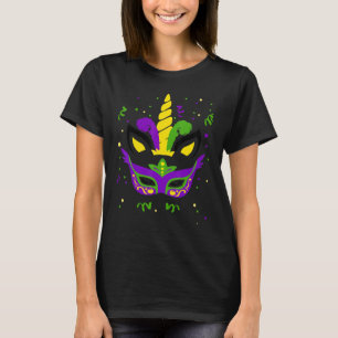 Camiseta Mardi Gras Unicorn Mask Carnaval Figurume Youth To