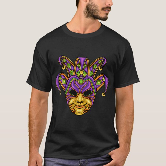 Camiseta Mardi Gras Venetian Jester Mask (Frente)
