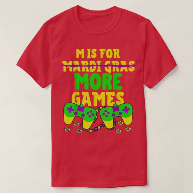 Camiseta Mardi Gras Video Game Controller Incrível Boys Cus (Frente do Design)