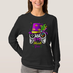 Camiseta Mardi Gras Video Game Controller Jester Mask Costu