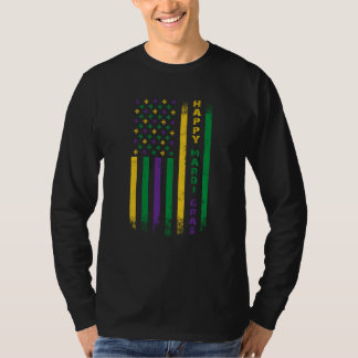 Camiseta Mardi Gras Women Men Happy Mardi Gras American Fla