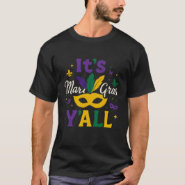 Camiseta Mardi Gras Y’all Máscara Emplumada Carnaval Ousado