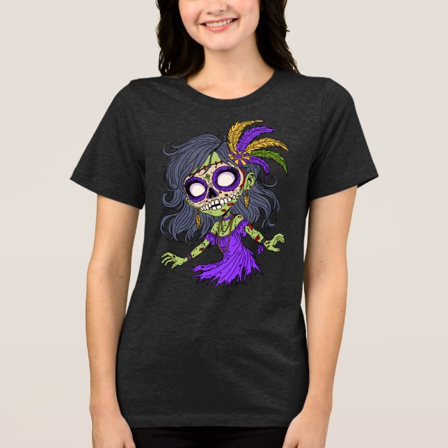 Camiseta Mardi Gras Zombie (Frente)