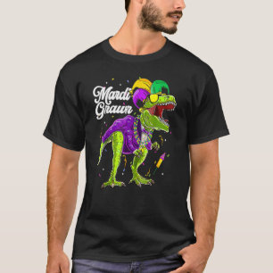 Camiseta Mardi Grawr Rex Dinosaur Mardi Gras Bead Costume 2