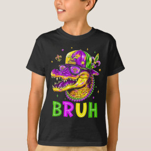 Camiseta Mardigator jacaré bruh fantasia mardi gras adolesc