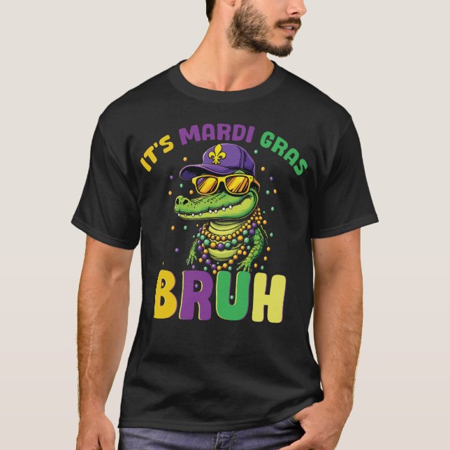 Camiseta Mardigator Mardi Gras Alligator (Frente)