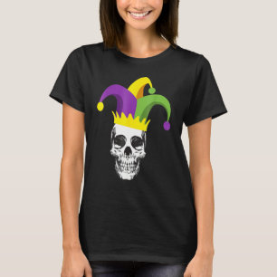 Camiseta Mardii Gras Skull Jester Hat Funny Parade Costume