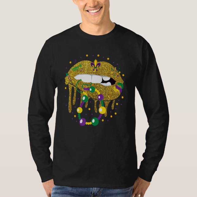 Camiseta Mardis Formando Lábios Rainha Figurino do Carnaval (Frente)