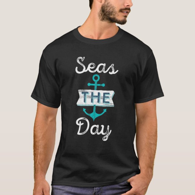Camiseta Mares O Dia Engraçado Cruise Pun Dizendo Barco Nau (Frente)
