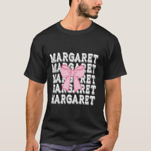 Camiseta MarGARET Nome Coquette Grande Arco Rosa Simples Gi