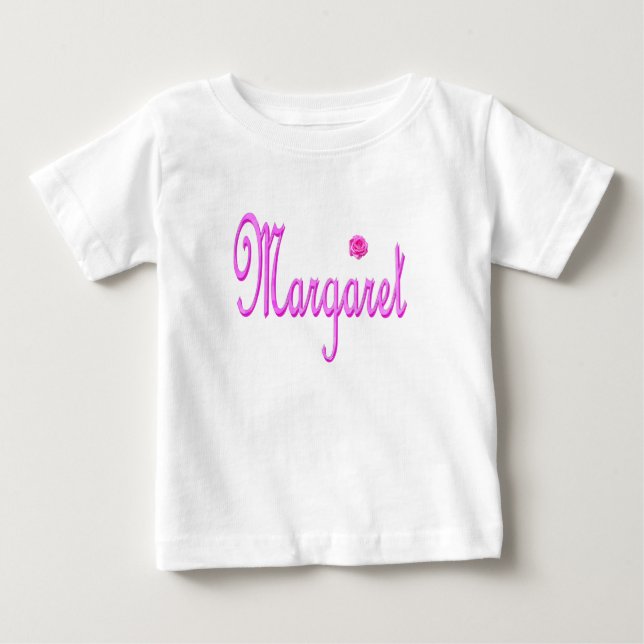 Camiseta "Margaret" Nome em Rosa Paixão,  (Frente)
