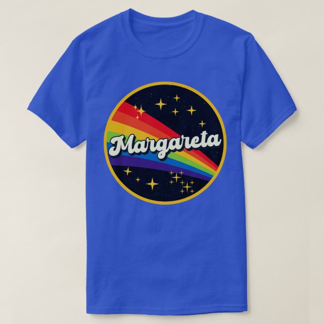 Camiseta Margareta Rainbow No Space Vintage Style (Frente do Design)