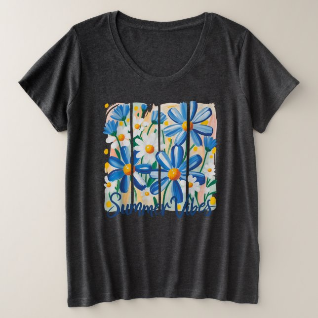 Camiseta Margarida Azul (Frente do Design)